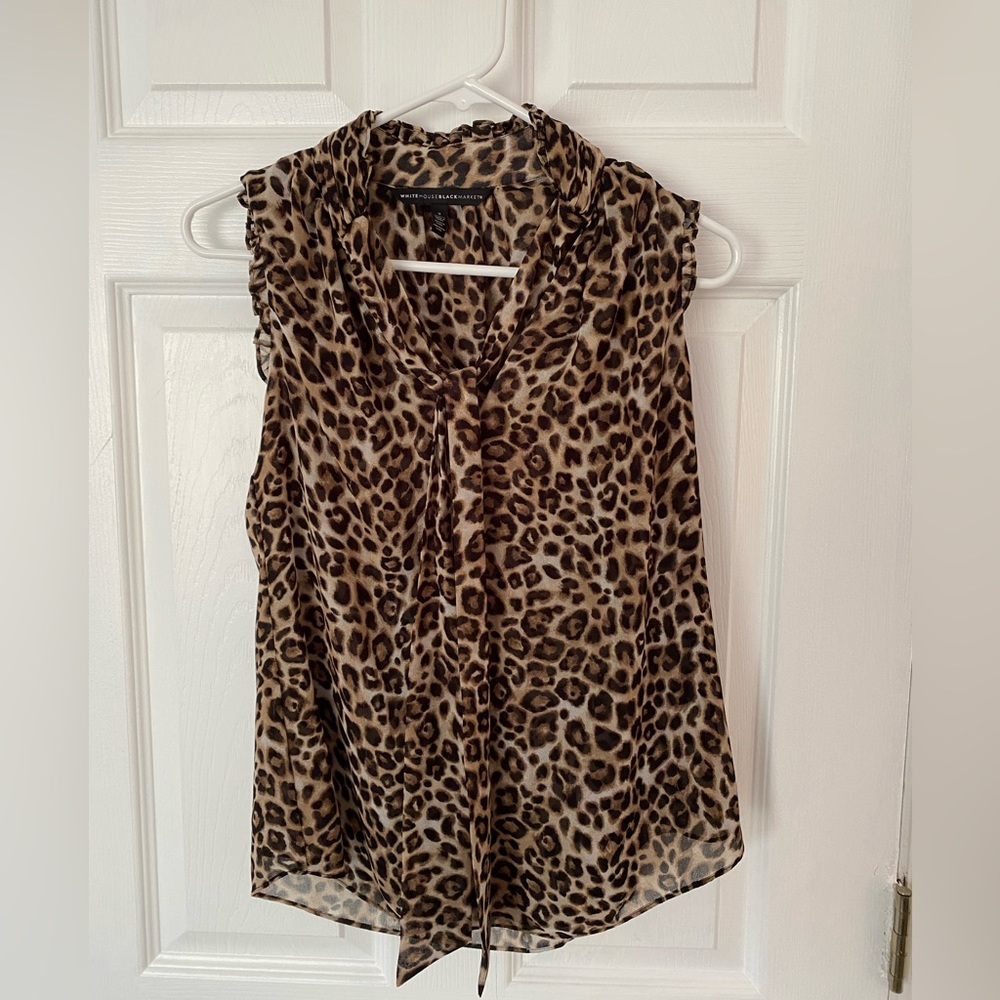White House Black Market Leopard Print Blouse!🐆